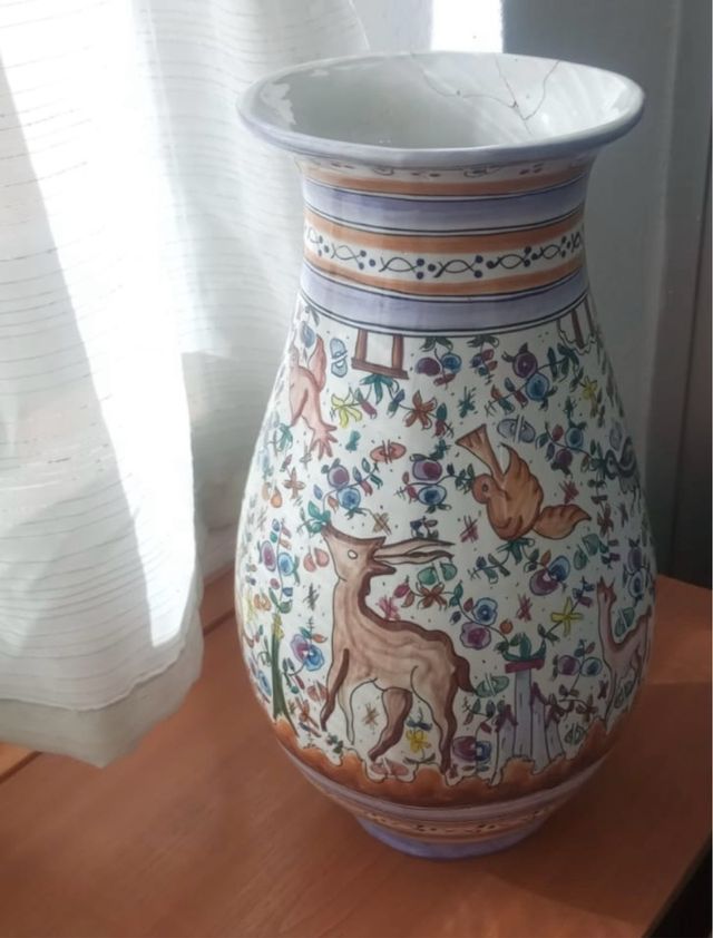 Jarrón de cerámica multicolor