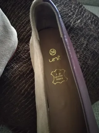 Zapatos planos mujer beige y morado talla 39