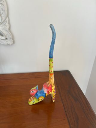 Soporte para anillos gato multicolor