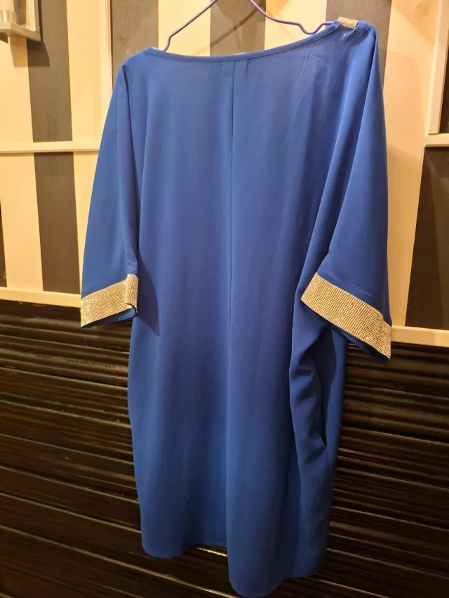 Vestido Fiesta Azul Talla Única con Dorado