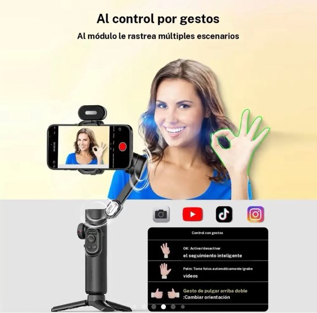 Estabilizador de movil con seguimiento IA 3 Ejes