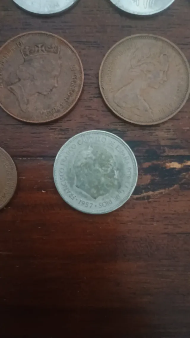 Lote monedas antiguas 50s, 60s, 70s