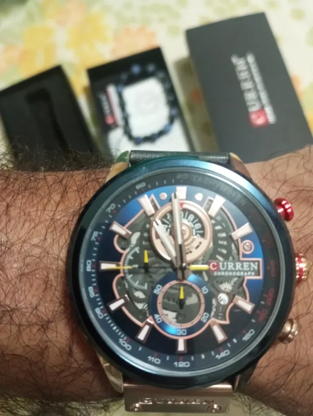 Reloj CURREN Cronógrafo Hombre Negro/Dorado