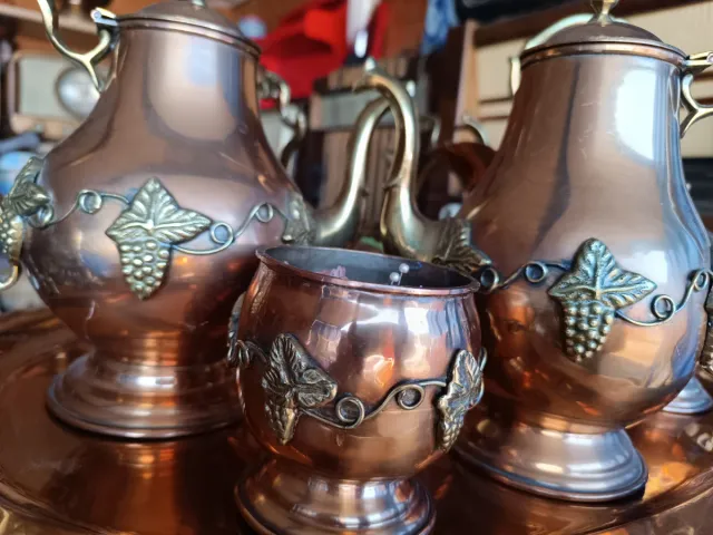 Conjunto cobre con bandeja