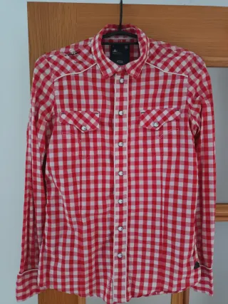 Camisa G-Star RAW cuadros roja y blanca