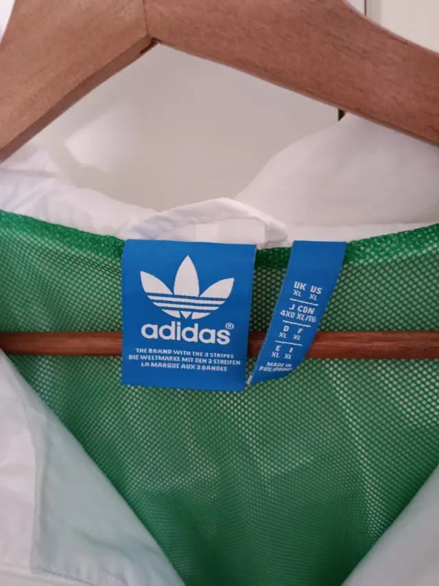 Chaqueta Adidas Talla XL Verde y Blanca