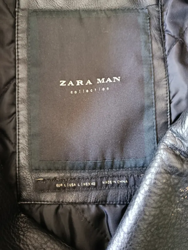 Chaqueta motera Zara Negra Talla L