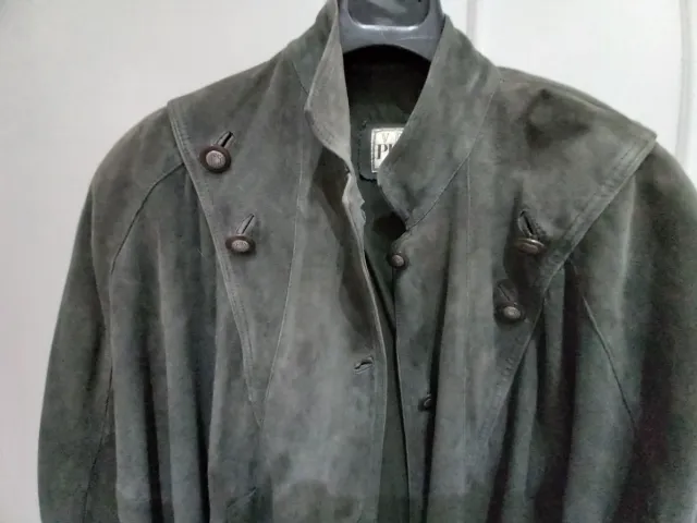 Mantella in pelle grigio piombo