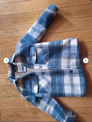 Parka borreguito niño azul y blanco