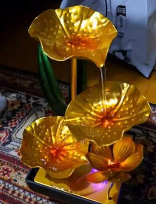 Fuente de interior con luz LED humificador