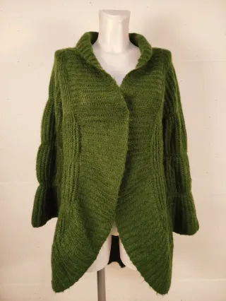 Cardigan donna maniche lunghe verde