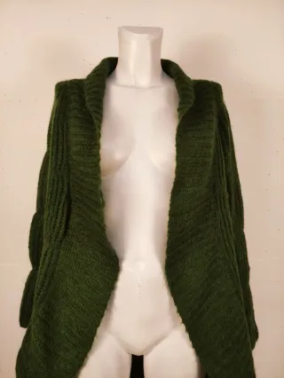 Cardigan donna maniche lunghe verde