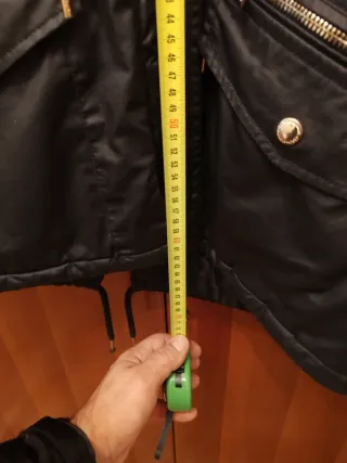 Giubbotto donna nero con cappuccio, taglia 46 ita