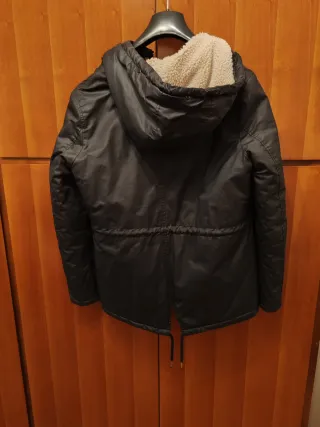 Giubbotto donna nero con cappuccio, taglia 46 ita