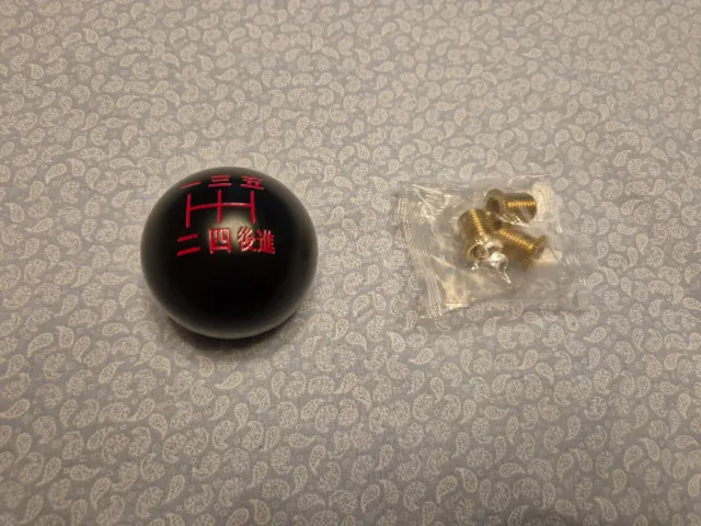 Pomello leva cambio per auto o furgone nero con design giapponese