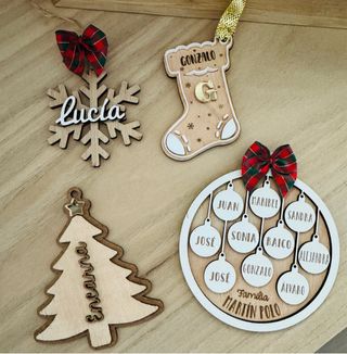 Adornos Navideños Personalizados Madera