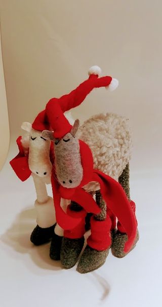 Pecorelle natalizie in panno e lana