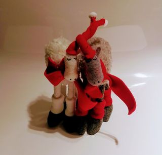 Pecorelle natalizie in panno e lana