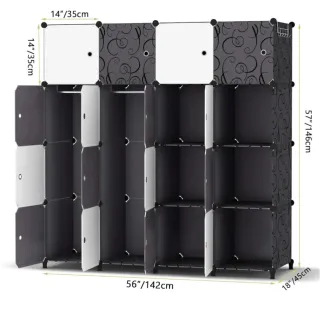 Armadio Modulare Cubi Plastica Nero Bianco