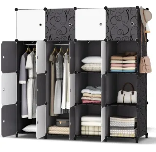 Armadio Modulare Cubi Plastica Nero Bianco