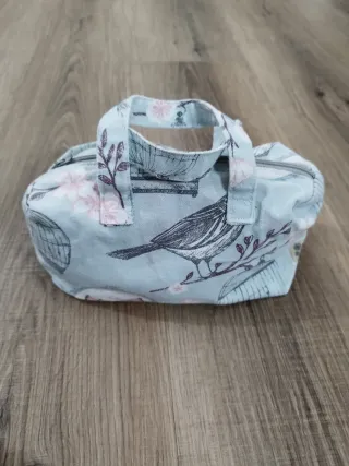 Beauty case azzurro fatto a mano