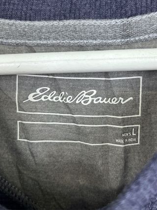 Camiseta Eddie Bauer Manga Larga Retro Azul Y2K