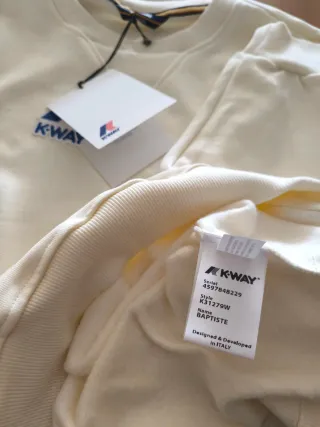 Felpa K-Way Winter Time Bianco Avorio XL