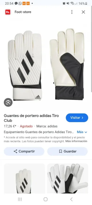 Guantes de portero Adidas tiro gl plus Talla 10
