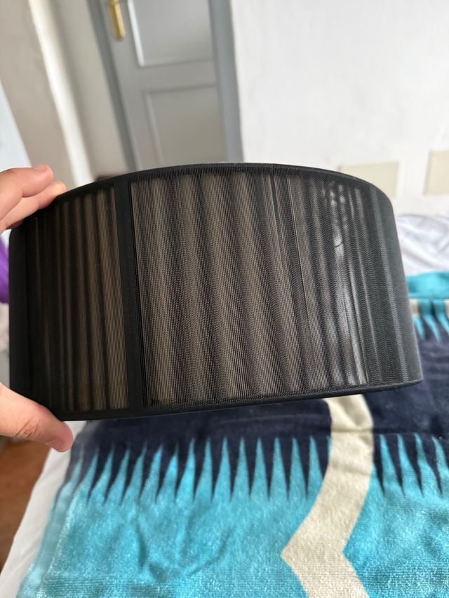 Lámpara de techo tela negra y beige