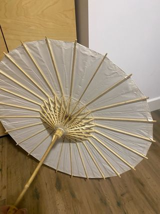 Lote 9 Sombrillas Bambú Blancas