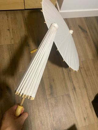 Lote 9 Sombrillas Bambú Blancas