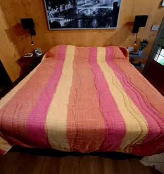 Trapunta matrimoniale arancione e rosa