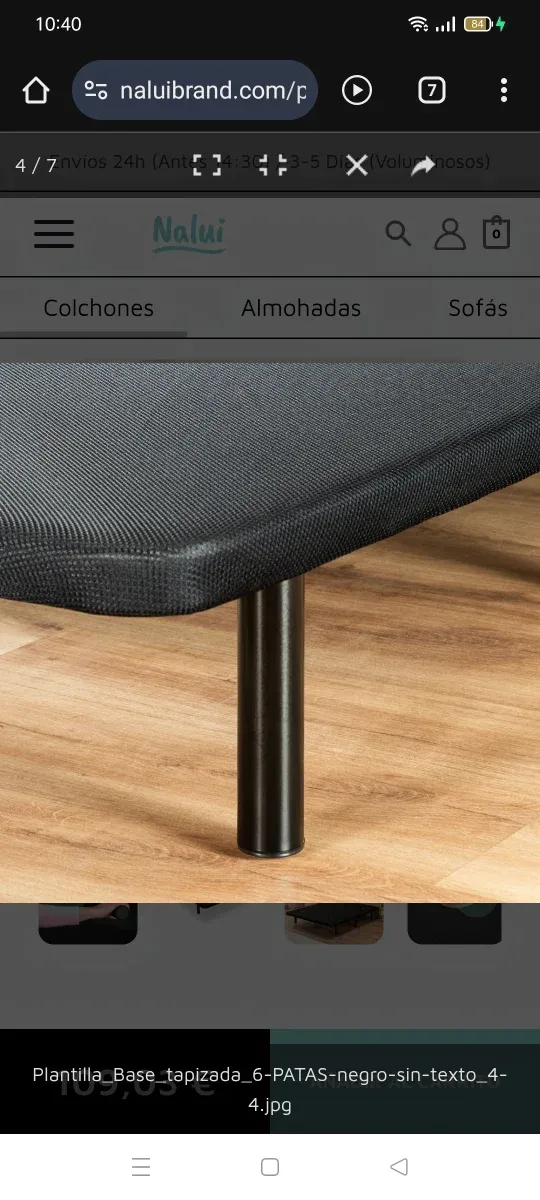 Base Cama Tapizada 150x190 Tejido 3D