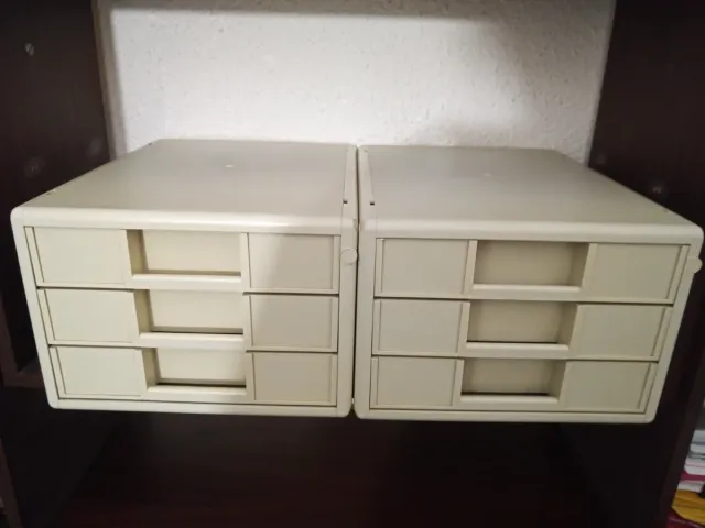 Lote 2 cajoneras/archivadores para folios beige