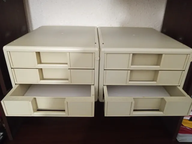 Lote 2 cajoneras/archivadores para folios beige