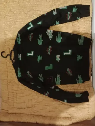 Sudadera Lacoste Negra con Estampado
