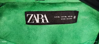 Chaqueta Biker Zara Antelina Verde Talla XL