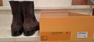 Stivaletti donna in camoscio marrone