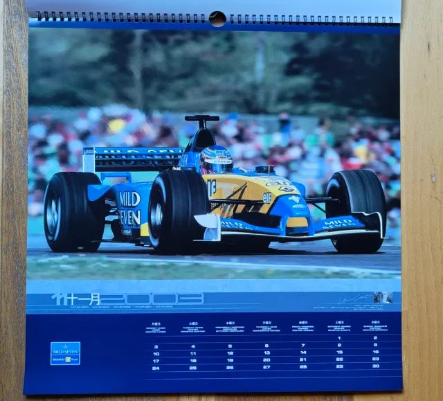 Calendario Fórmula 1 Renault 2003 Fernando Alonso