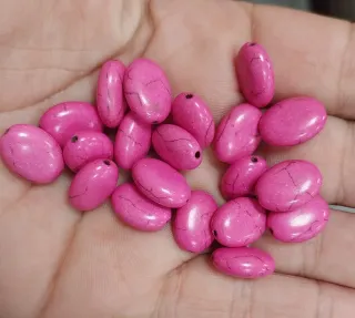 20 Abalorios  hotwita Ovalados Rosas