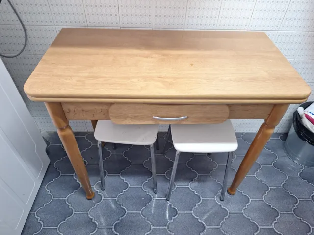 Mesa auxiliar cocina madera y metal