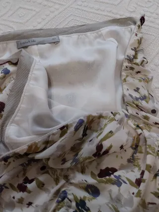 Falda Bimba y Lola T.42 seda 100% Estampado Floral