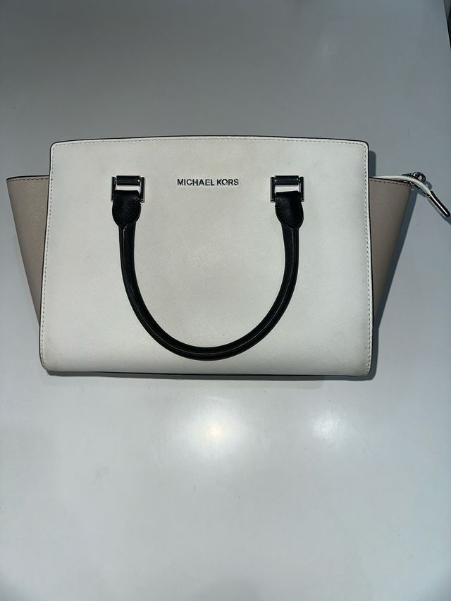 Bolso Michael Kors Blanco y Beige Original