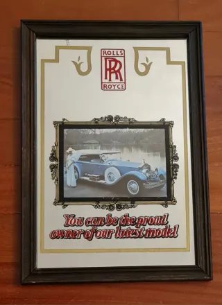 Specchio vintage Rolls Royce con cornice