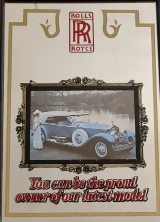 Specchio vintage Rolls Royce con cornice