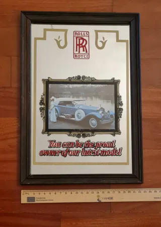 Specchio vintage Rolls Royce con cornice