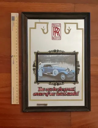 Specchio vintage Rolls Royce con cornice