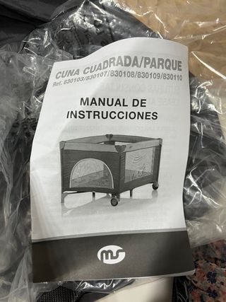 Cuna/parque cuadrado bebé