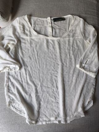 Blusa Stradivarius Blanca Talla L