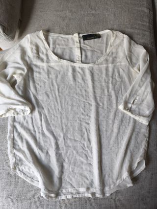 Blusa Stradivarius Blanca Talla L